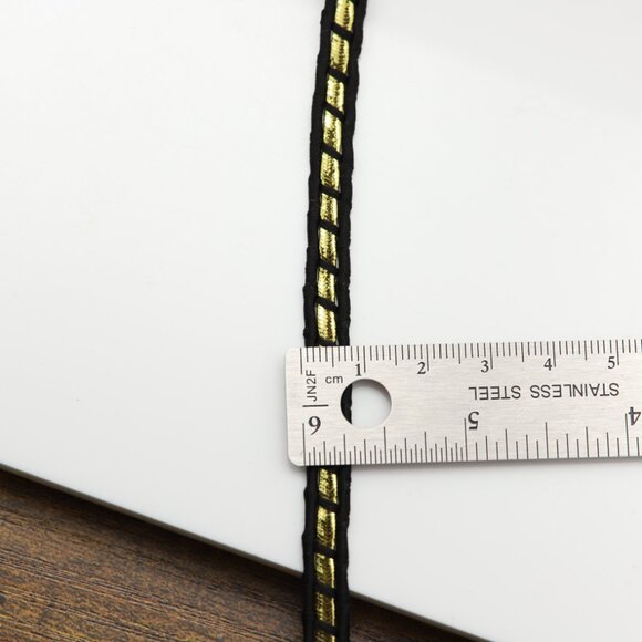 Gold Black Lace Gothic Choker Adjustable Length Fancy Trim chokers (#76) - Picture 5 of 9